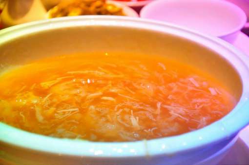 Shark's Fin Soup with Dried Scallop N Bamboo Piths - a Chinese soup delicacy